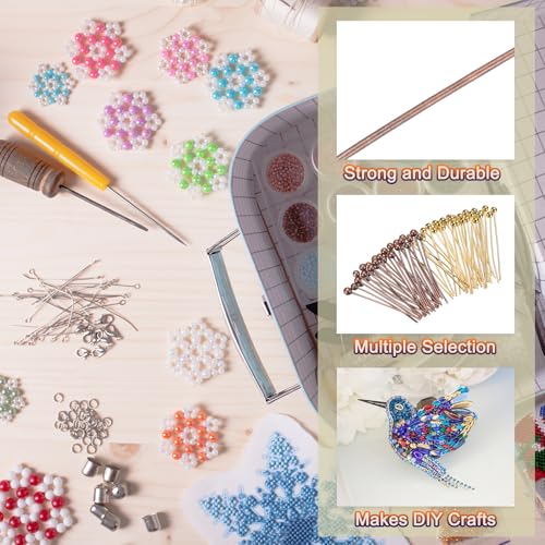 MECCANIXITY 200Pcs Plated Ball Head Pins Jewelry Making 24 Gauge 16mm Wire Head Pins Brass Ball Head Pins End Head Pins for DIY Craft Necklaces Bracelets Earrings, Purple Bronze and Gold - color: Purple Bronze and Gold, size: 16mm