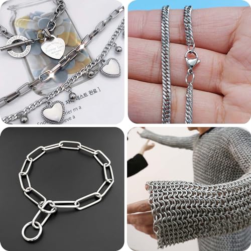 500PCS 8mm 1.2mm Thick Heavy Duty 16 Gauge Stainless Steel Jump Rings, Unwelded Metal Round Strong Craft O Ring for Necklace Bracelet Keychain Chainmail Jewelry Making - size: 8mm OD-1.2mm Thick-16 Gauge