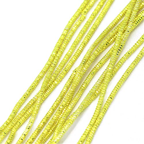 ECYC Ltd 10g 1.5mm French Bullion Wire, Spiral Copper Coil Wire French Coil Embroidery Wire French Metallic Wire Flexible Jewelry Wire for Embroidery, Beading, Jewelry Making, Garment Design - color: Yellow