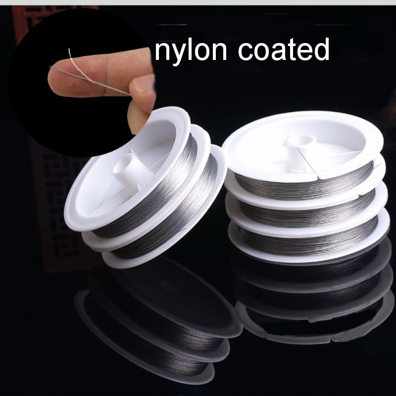 Nylon Coated Stainless Steel Thread for Jewelry Making Beading Cord for Necklace Making 0.6mm*26m - size: 0.6mm