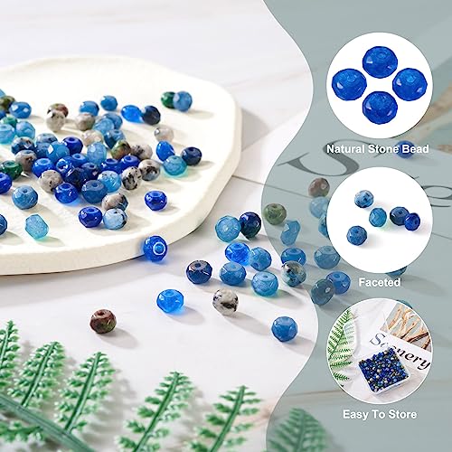 Craftdady 270Pcs Natural Gemstone Beads Rondelle Jasper Beads 6x4mm Dyed Faceted Round Loose Spacer Energy Healing Power Stone Beads for DIY Jewelry Crafts - color: 9 Colors Sesame Jasper