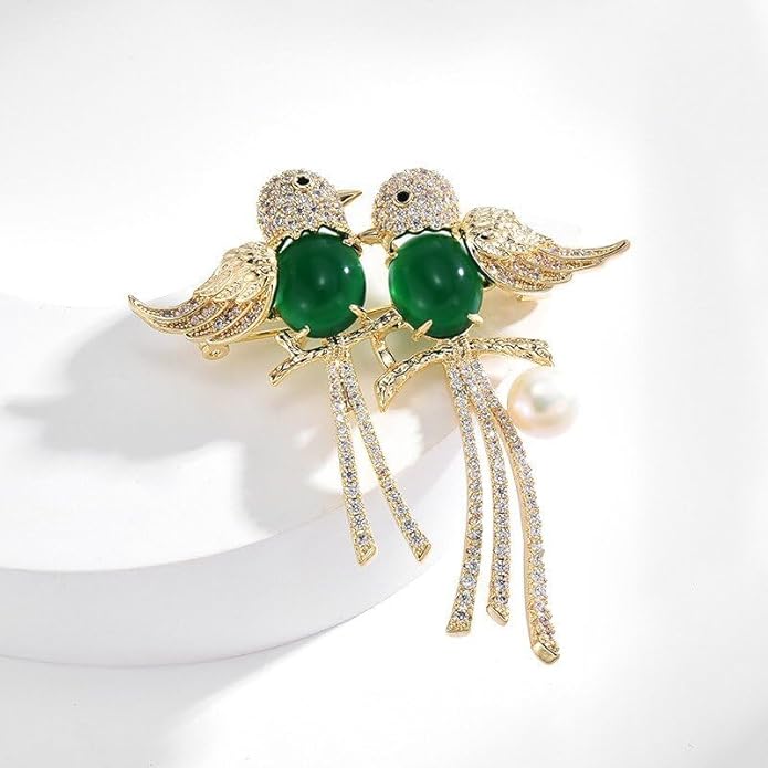 Animal Brooch Insect Bird Brooches Pearl Rhinestone Crystal Brooch 18k Gold-Plated Lapel Pins Jewelry Gifts Birthday Gifts for Women Men