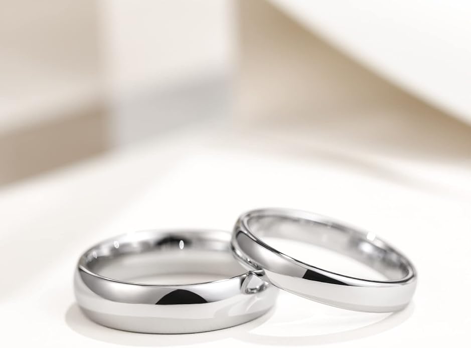Greenpod 2mm 4mm 6mm Tungsten Wedding Bands Ring for Women Men Rose Gold Plated/Silver/24K Gold Plated/Black Polished Slim Engagement Promise Rings Comfort Fit Size 4-13