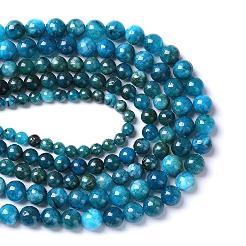 90PCS 8MM Blue Apatite Spacer Loose Beads for Jewelry Making DIY Bracelet Necklace 2 Strands - color: Apatite, size: 8mm (2 strands)