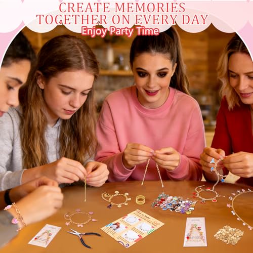 Wurosi 413 Pieces Gold Paperclip Charm Bracelet Making Kit, Including Paperclip Chain Bracelets, Charms, Jump Rings, Gift Bags, Pliers for Crafts Beginner Supplies Gift - color: 413 Pcs Gold Bracelet