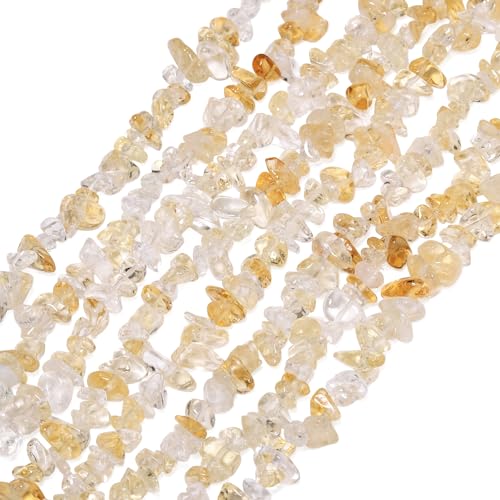 30in Citrine Natural Chip Stone Beads 5-8mm About 230pcs, Irregular Drilled Yellow Bead for Bracelets Jewelry Making Supplies for Adults, DIY Crafts. - color: Citrine, size: 5-8mm Stone Chip Beads