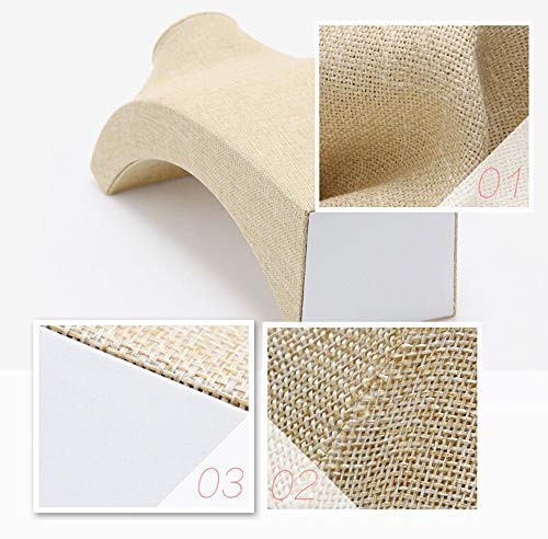 Necklace Display Bust, 9.8" high Beige Linen Jewelry Holder for Necklaces & Bracelets, Figure Display Stand for Jewelry Shop & Personal Makeup (25cm*14cm) - size: 9.8 X 5.5 Inch