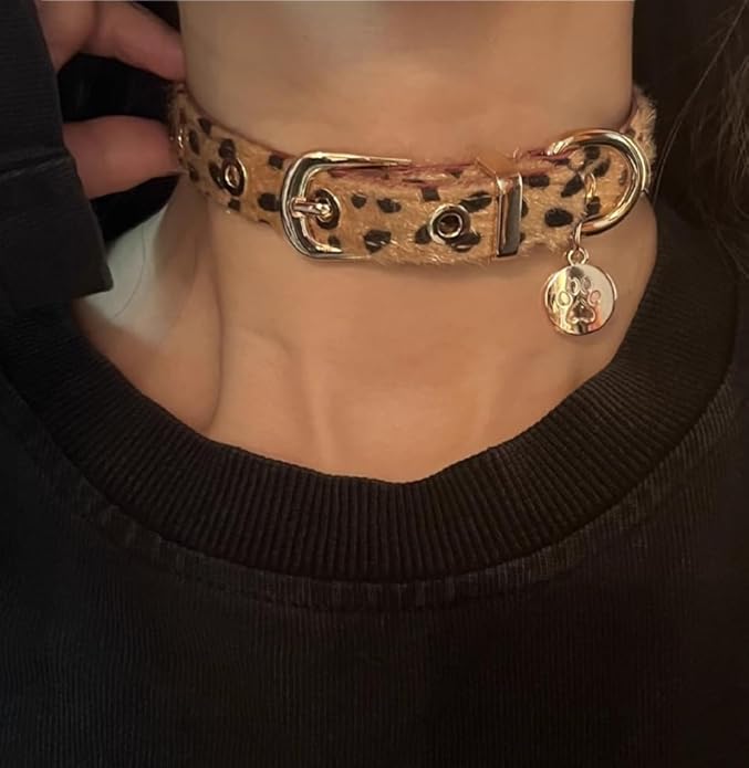 Gothic Heart Pendant Choker Necklace with Chain, Black Leather Collar, Silver Metal Hardware