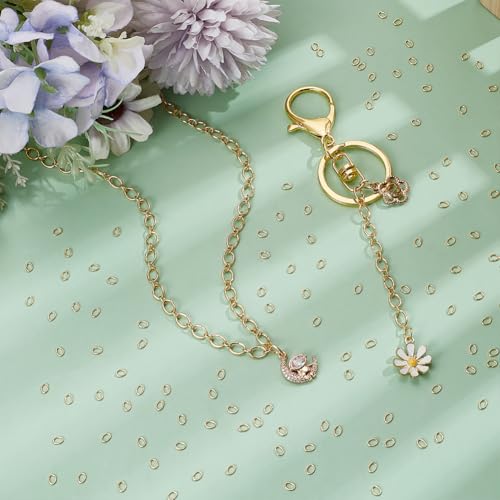 UNICRAFTALE 600Pcs Real 18K Gold Plated Open Jump Rings 3mm Stainless Steel Oval Jump Ring Golden Metal Rings Round Connector Ring for DIY Bracelet Pendant Jewelry Making Repair - size: 3mm