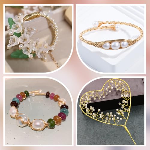 Beebeecraft 1 Roll 30M Round Wire 18K Gold Plated Brass Dead Soft Jewelry Craft Wire for Air Plant Gardening Crafts Wrap Jewelry Making Supplies - color: 18k Gold