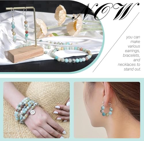 45pcs 8mm Natural Stone Beads Amazonite Beads Crystal Gemstone for Jewelry Making, DIY Bracelet Necklace - color: Amazonite, size: 8mm