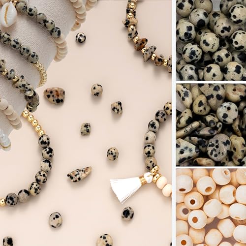 Xylise Jewelry Making Supplies Kit Natural Stone Beads for Irregular Natural Stone with for DIY Craft Bracelet Necklace Earrings for Adults (Variegated) - color: Variegated
