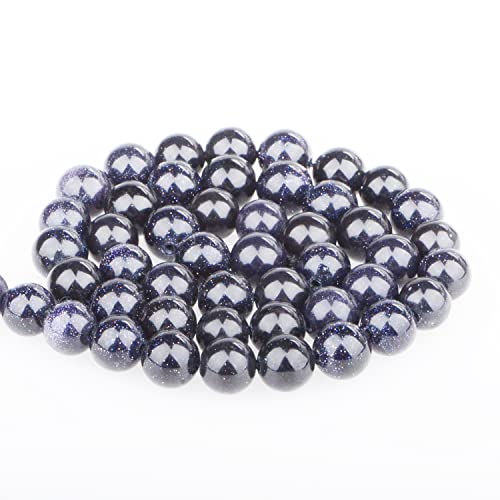Bymitel 90 pcs Genuine Real Round Loose Stone Beads Gemstone Spacers for Charm DIY Jewelry Making 15.5" per Strand 4mm (Blue Sandstone, 4mm) - color: Blue Sandstone, size: 4mm