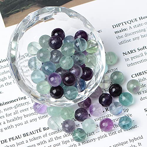 AD Beads 8mm Natural Round Loose Beads 110 Pieces, for Making 108 Mala Prayer Beads Necklace, Bracelet & Yoga Meditation, Jewelry Design (Fluorite) - color: Fluorite