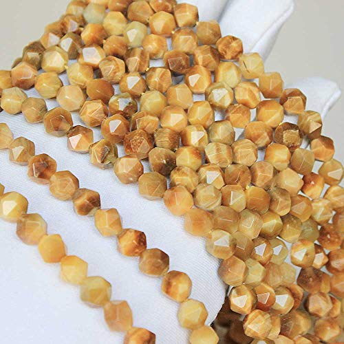 MJDCB Best Sellers Natural Stone Beads Faceted Polygon Golden Tiger Eye Crystal Energy Stone Healing Power for Jewelry Making(8mm) - color: Golden Tiger Eye