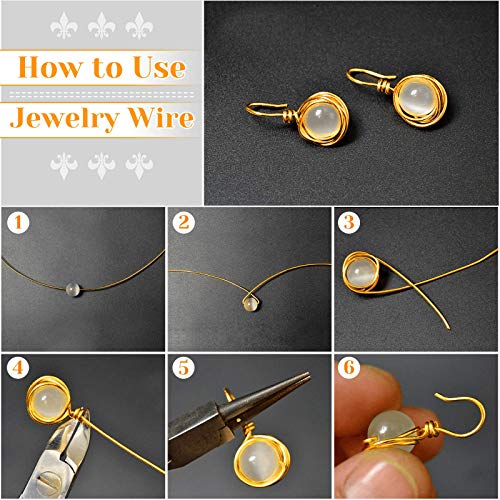 anezus 20 Gauge Jewelry Wire, 28 Yards Craft Wire Tarnish Resistant Copper Beading Wire for Jewelry Making Supplies and Crafting(KC Gold) - color: KC Gold