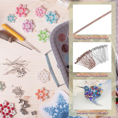 MECCANIXITY 200Pcs Plated Ball Head Pins Jewelry Making 24 Gauge 20mm Wire Head Pins Brass Ball Head Pins End Head Pins for DIY Craft Necklaces Bracelets Earrings, Silver and Purple Bronze - color: Silver and Purple Bronze, size: 20mm