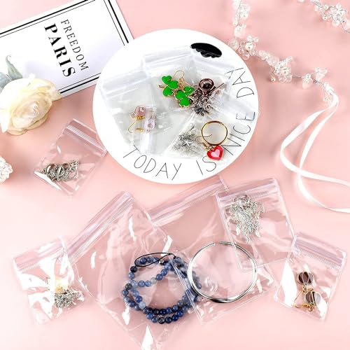 PVC Jewelry Pouches Clear Zipper Bags Anti Oxidizing Earrings Storage Bags for Storage Jewelry Packing Bags(100PCS 1.57 * 2.36 IN) - size: 1.57*2.36 IN