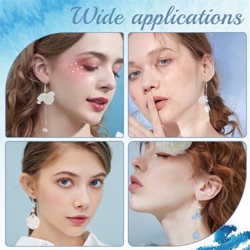 SUNNYCLUE 1 Box DIY 10 Pairs Flower Charms Floral 3D Charms Earring Making Kit Acrylic Flower Dangle Earrings Aqua Blue Calla Lily Charms for Jewelry Making Starters Beginners Adult Women Instruction - color: Diy 10 Pairs White Blue Petals Earrings