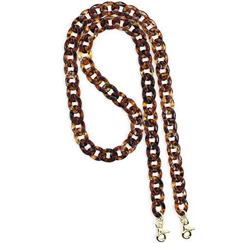 Aumey Clear White Black Brown Acrylic Chain Clutch Purse Strap Handles Bag Handbag Purse Replacement Chains 40 Inches - color: multicolored2