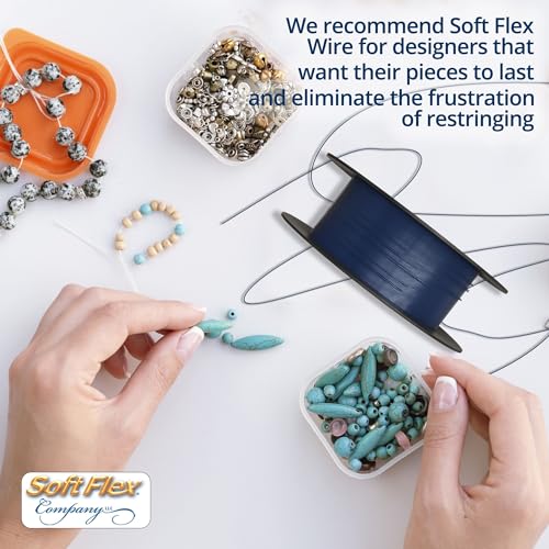 Soft Flex 49 Strand Beading Wire - Medium 0.19 Diameter - 100 Feet Nylon Design Wire - style: Dark Blue