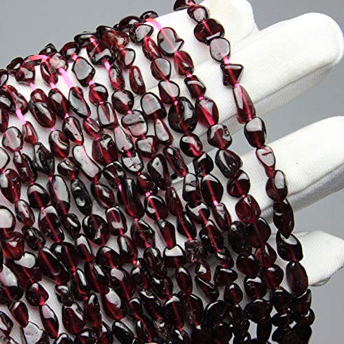 MJDCB Natural Irregular Shape Stone Beads 4-8mm Red Garnet Gemstone Energy Crystal for Jewelry Making Bracelet Necklace - color: Garnet