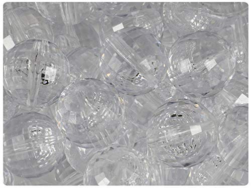 BeadTin Crystal Transparent 18mm Faceted Globe Craft Beads (12pcs)