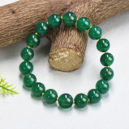 Gemstone Beaded Necklace for Women, Trendy 18K Gold Plated Hematite Natural Stone Bead Choker, Boho Handmade Summer Beach Necklaces for Women Everyday Western Jewelry Gifts - color: Green Agate