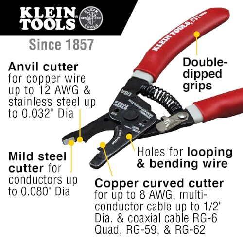 Klein Tools 63020 Multi-Cable Cutter Klein-Kurve, Made in USA