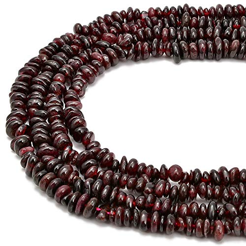 3-5mm Natural Red Garnet Gemstone Chips Loose Beads Semi Precious for Jewelry Making DIY Handmade Craft Supplies 1 Strand per Bag Approxi 32" - color: Red Garnet