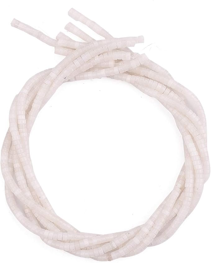 Natural White Agate Spacer Beads Caps Loose Semi Gemstone for Beading Jewelry Making 4mmx2mm 38cm