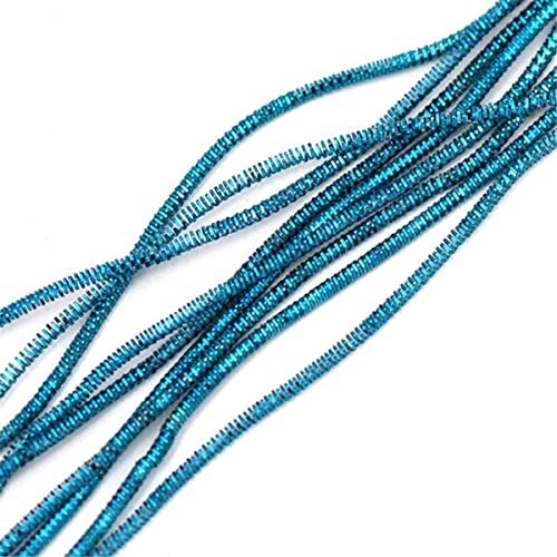 ECYC Ltd 10g 1.5mm French Bullion Wire, Spiral Copper Coil Wire French Coil Embroidery Wire French Metallic Wire Flexible Jewelry Wire for Embroidery, Beading, Jewelry Making, Garment Design - color: Lake Blue