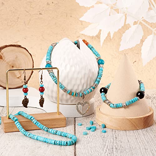 Craftdady 150Pcs 6mm Natural Stone Heishi Coin Disc Beads Flat Round Disk Gemstone Loose Beads Turquoise Color for Jewelry Craft Necklace Bracelet Making Hole: 1mm - color: Cyan Blue, 6mm