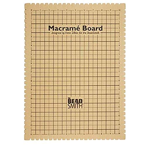 The Beadsmith Macrame Board, 11.5 x 15.5 inches, 0.5-inch-Thick Foam, 10x14 Grid for Measuring, Bracelet Project with Instructions Included, Create Macrame and Knotting Creations - size: 14 Inches X 10 Inches
