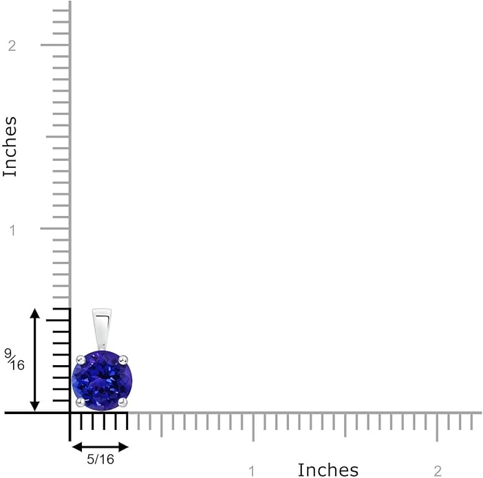Angara Natural Tanzanite Solitaire Pendant for Women | Round Tanzanite Solitaire Pendant Necklace in 14K Solid Gold/Silver/Platinum With 18" Chain | December Birthday, Gemstone Jewelry Gift