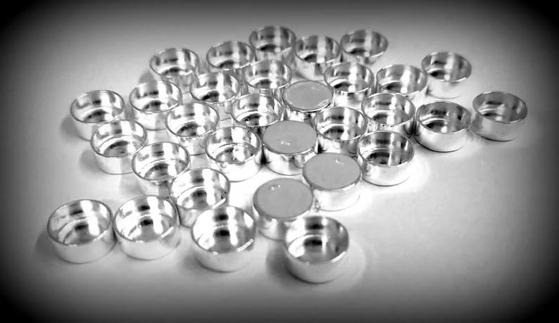 925 Sterling Silver Round Shape Bezel Cups, Silver Bezel Cups, Cab Bezel, Cabochon Setting.