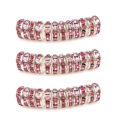 MJDCB Rondelle Spacer Beads Round Crystal Czech Rhinestone for Bracelets Necklaces Jewelry Making Accessories (Pink,8mm/100pcs) - color: Pink, size: 8mm/100pcs