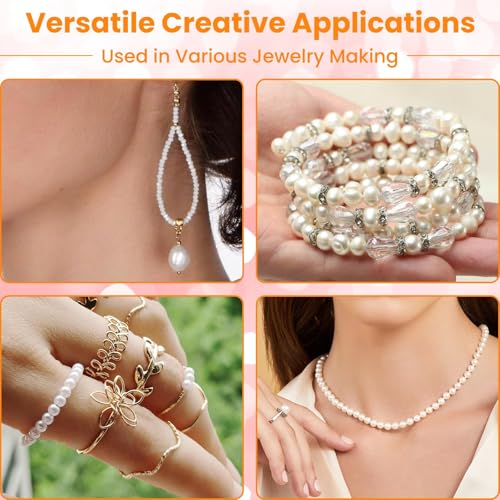100 Loops Silver Memory Beading Wire with Cutter Tool and 6 Size Beading Needles for Jewelry Making, DIY Bracelet Necklace Ring Earring Craft, Solve Bead Stringing and Cutting Problem