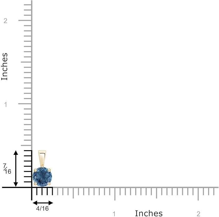 Angara Natural Blue Topaz Solitaire Pendant for Women | Classic Prong-Set Round Blue Topaz Pendant in 14K Solid Gold/Silver/Platinum With 18" Chain | December Birthday, Gemstone Jewelry Gift