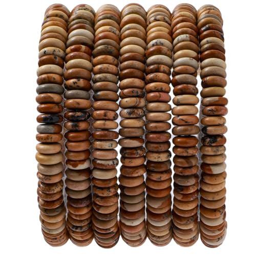 Natural Blown Picture Disk Stone Spacer Beads 6x2mm 38cm/str Flat Rondelle Loose Semi Gemstone Caps for Making Bracelets Necklace - color: Blown Picture
