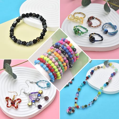 200pcs 8mm Crystal Beads for Jewelry Making Adults, 10 Colors Bracelet Beads Gypsy Polka Dot Round Glass Beads for DIY Bracelets Earrings Necklaces Crafts - color: Style 3