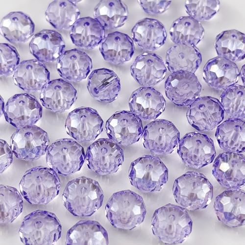 400pcs 4mm Crystal Glass Beads for Crafts Faceted Rondelle Glass Beads for Jewelry Making Crystal Spacer Beads for Necklaces Bracelets Earrings DIY Craft(Crystal Purple AB) - color: Crystal Purple AB, size: 4mm