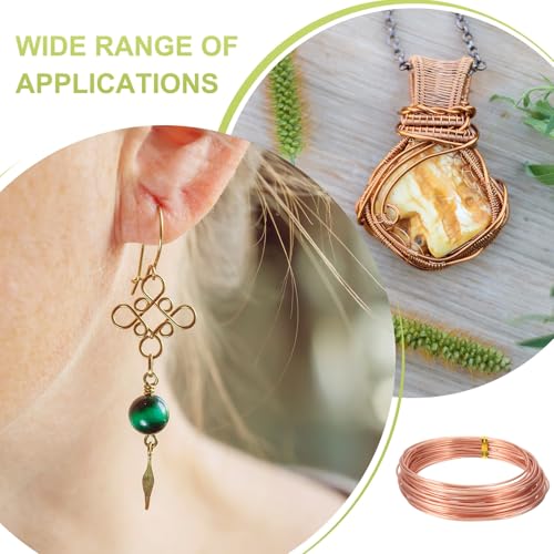 PATIKIL 99.9% Pure Copper Wire for Jewelry Making, 14 Gauge (1.6mm) Copper Craft Wire 24.6 Feet Beading Jewelry Making Supplies for Crafting Wreath Electroculture Gardening - size: 14 Gauge X 24.6 Feet