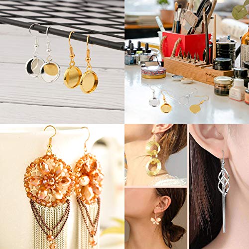 Bylion 400 Pieces Stainless Steel Earring Hooks, Fish Hooks Ear Wires French Wire Hooks, Coil and Ball Style Nickel-Free Ear Wires for Jewelry Making, Gold - color: Gold