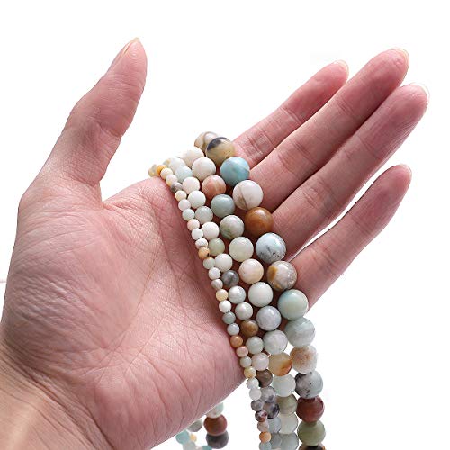 BEADIA Natural Amazonite Jade Stone Round Loose Semi Gemstone Beads for Jewelry Making 4MM 89PCS - color: Amazonite Jade, size: 4mm