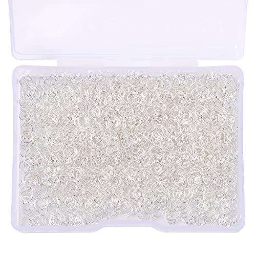 BEADIA Silver Plated Jump Rings Non Tarnish 4mm 900pcs for Jewelry Making Findings - color: Silver, size: 0.5x4mm