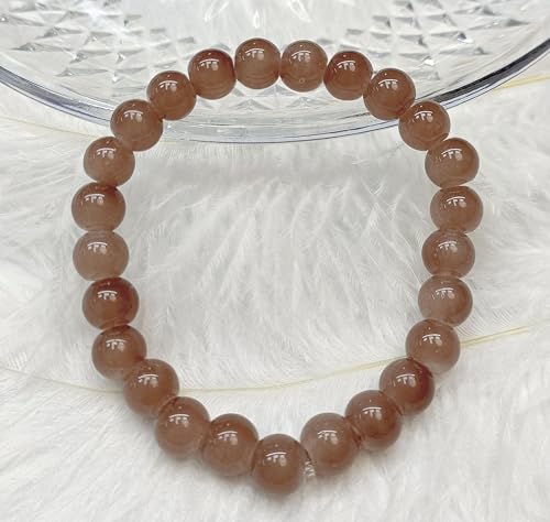 200PCS Glass Beads 8mm Glass Beads for Bracelets Necklaces Jewelry Making DIY Crafts (Coffee) - color: 6Coffee