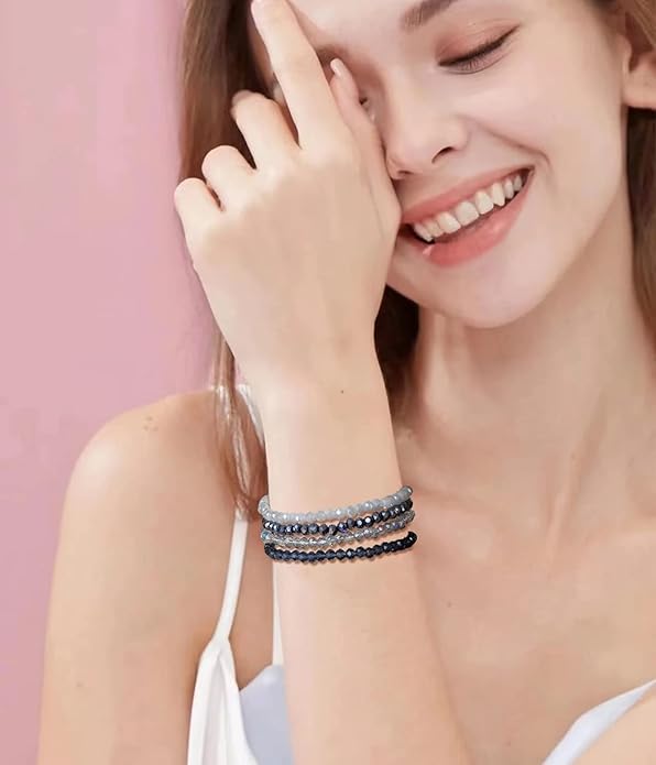 Noessla Beaded Boho Stretch Bracelet Colorful Stackable Crystal Beads Bracelets Trendy Costume Jewelry Mothers Day Gifts for Women