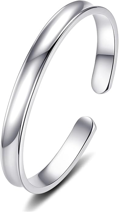 Chunky Bangle Bracelet for Women 925 Sterling Silver Bracelets Handmade Cuff Bangle Bracelets Adjustable Jewelry Fashion Simple Open Bangles