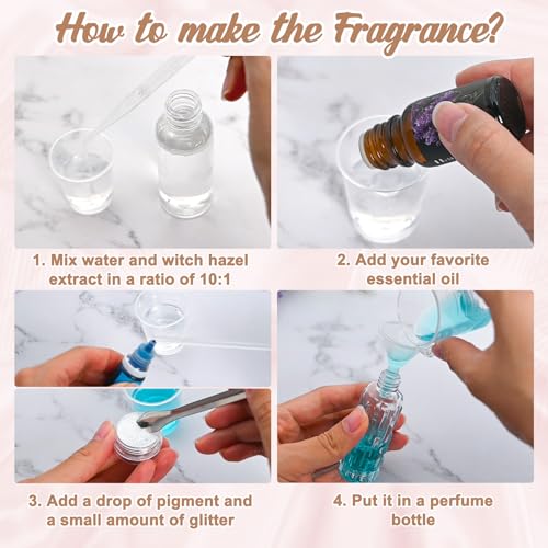 JUYRLE Perfume Making Kit- 37Pcs DIY Perfume Making Kits for Women, Make Your Own Scent with Essential Oil, Bottle, Fragrance Set, Fragrance Birthday Gifts Sets for Women Girls